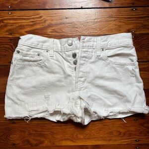Free People White Jean Shorts
